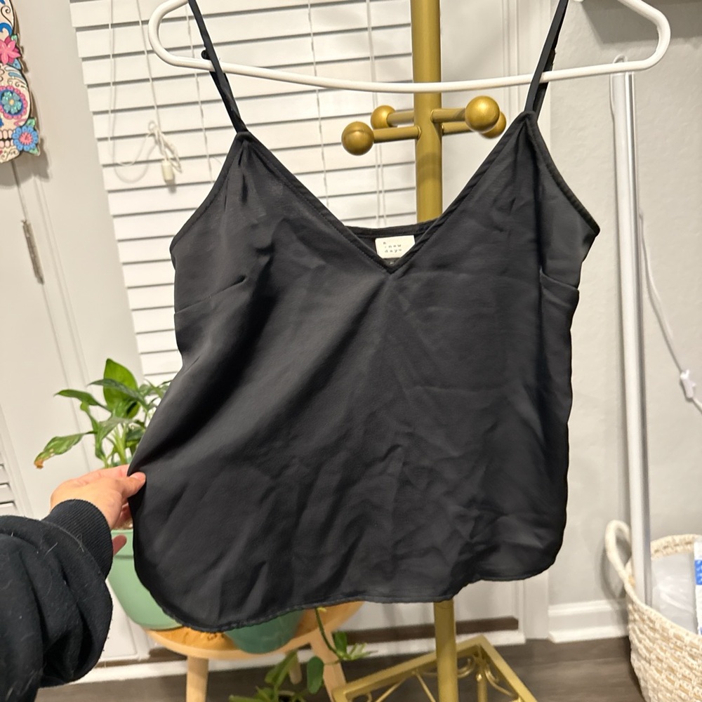 Black Women's Silk Cami Top